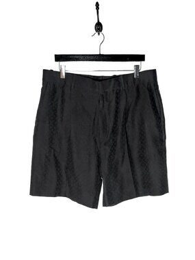 Louis Vuitton Black Silk Blend Tonal Mini Logo Tailored Bermuda Shorts